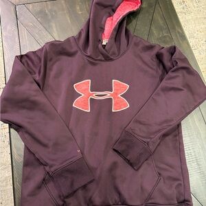 Under Armour Storm Burgandy Purple Sweatshirt with Pink Logo